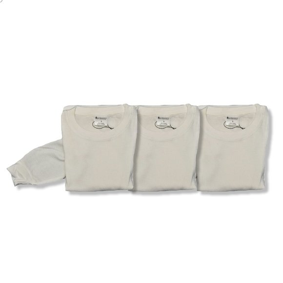 Byn Dynasty 3 Pack Long Sleeve Men's Thermal Shirt - Big Sizes - White - Picture 3 of 4